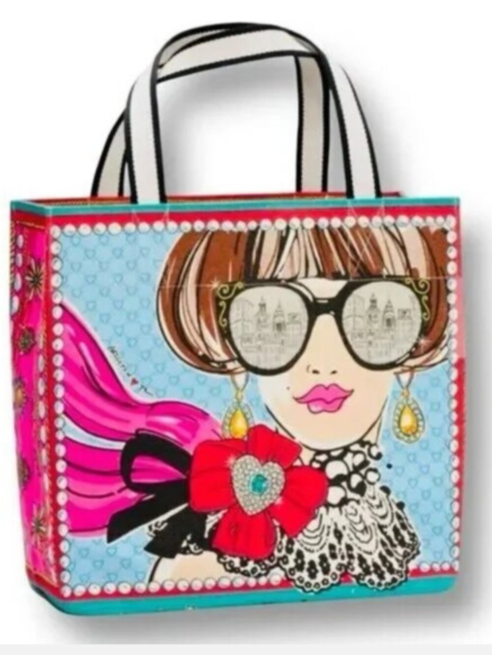 Brighton Sparkle & Shine Tom Clancy Canvas Bright Graphic Print NWT $150 - Picture 13 of 13